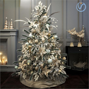 European Christmas Tree Sculpture Ornament Combination 3D model